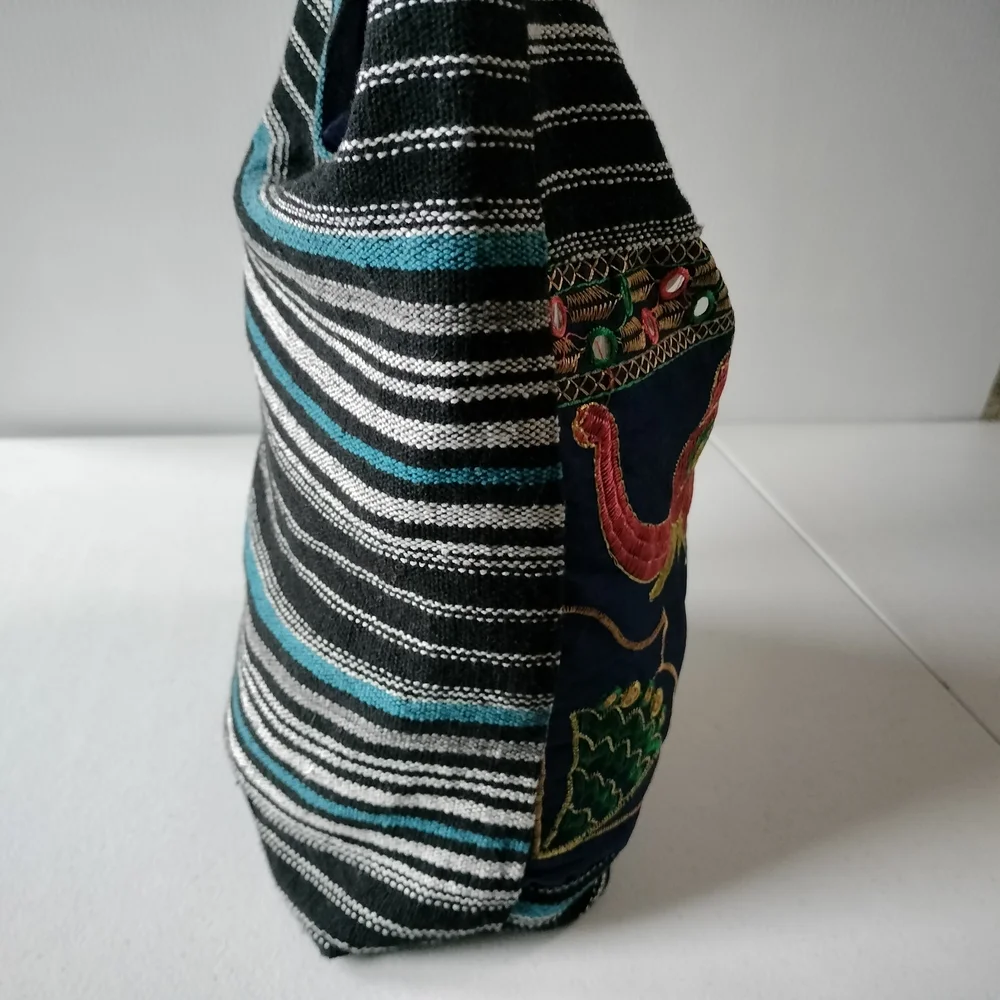 Traditional Indian style embroidered Elephant crossbody Bag artsy boho Colorful